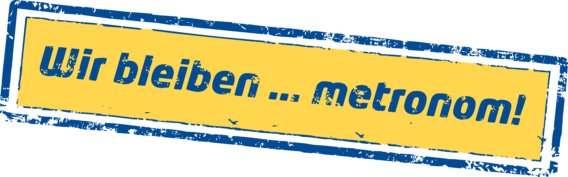 Stempel Wir bleiben metronom gelb 